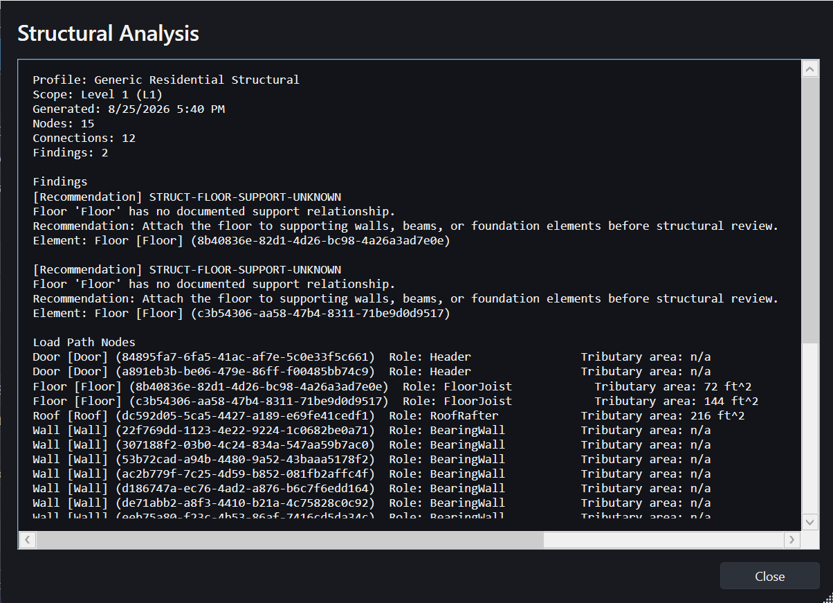 FloorForge structural analysis tool