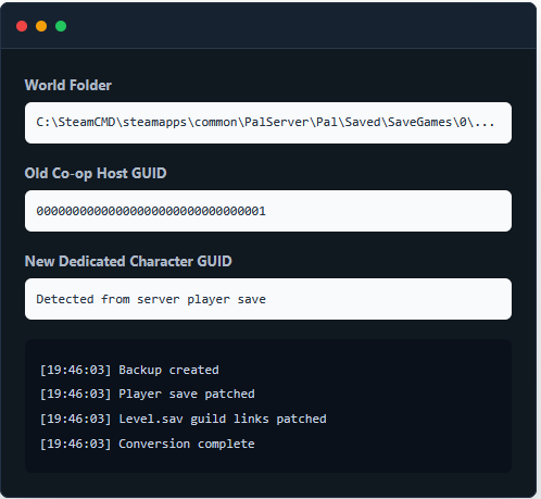 Screenshot for Palworld Save Converter